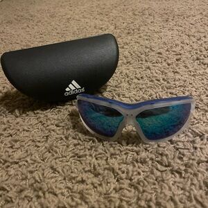 Adidas Reflective Blue Sunglasses with Black Case